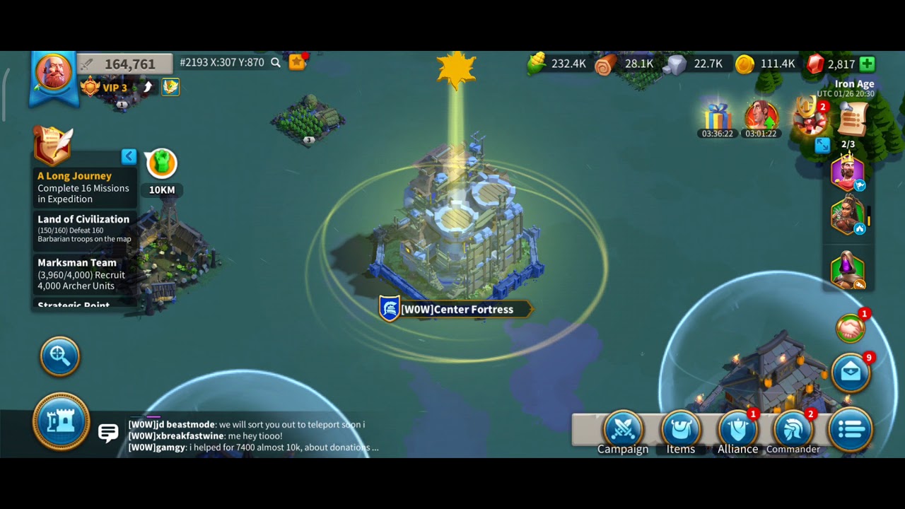 Rise of Kingdom 5 Important Center Fortress placement tips