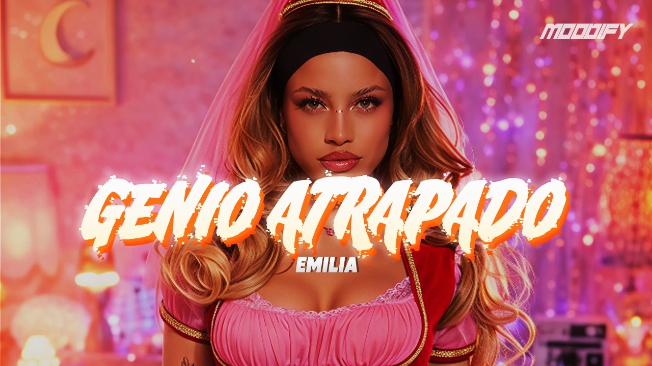 Emilia - Genio Atrapado  (Letra) | mi cuerpo dice "quiero", pero mi alma tiene miedo... 🪔🧞‍♀️