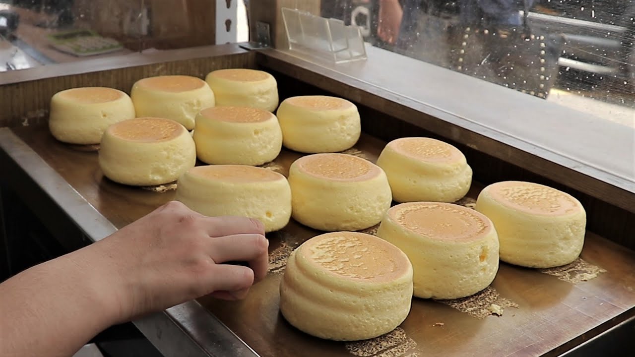 舒芙蕾製作 ( 日式厚鬆餅 ) - 台灣街頭美食/ Fluffy Souffle Pancake - Taiwanese Street Food