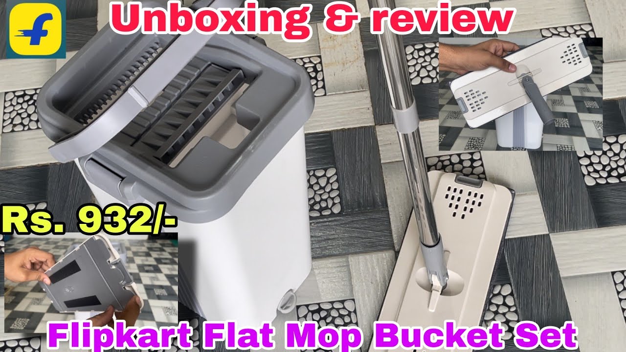 Flipkart Smartbuy Flat Mop Bucket Set || Flat Mop Unboxing & review || Flat Mop Bucket! 