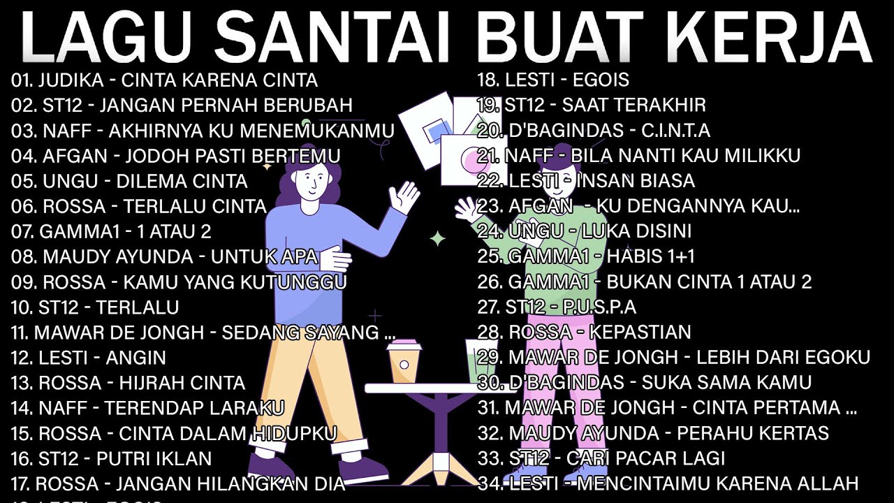 Lagu Santai Saat Kerja 🏆 Bagus Untuk Menaikan Mood Kerja Terbaru 2024🏆Judika,ST12,NaFF,Afgan
