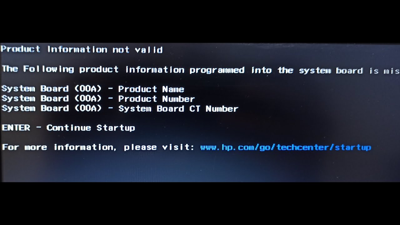 Ошибка биос. HP product information not valid & Manufacturing programming mode lock/unlock bios.