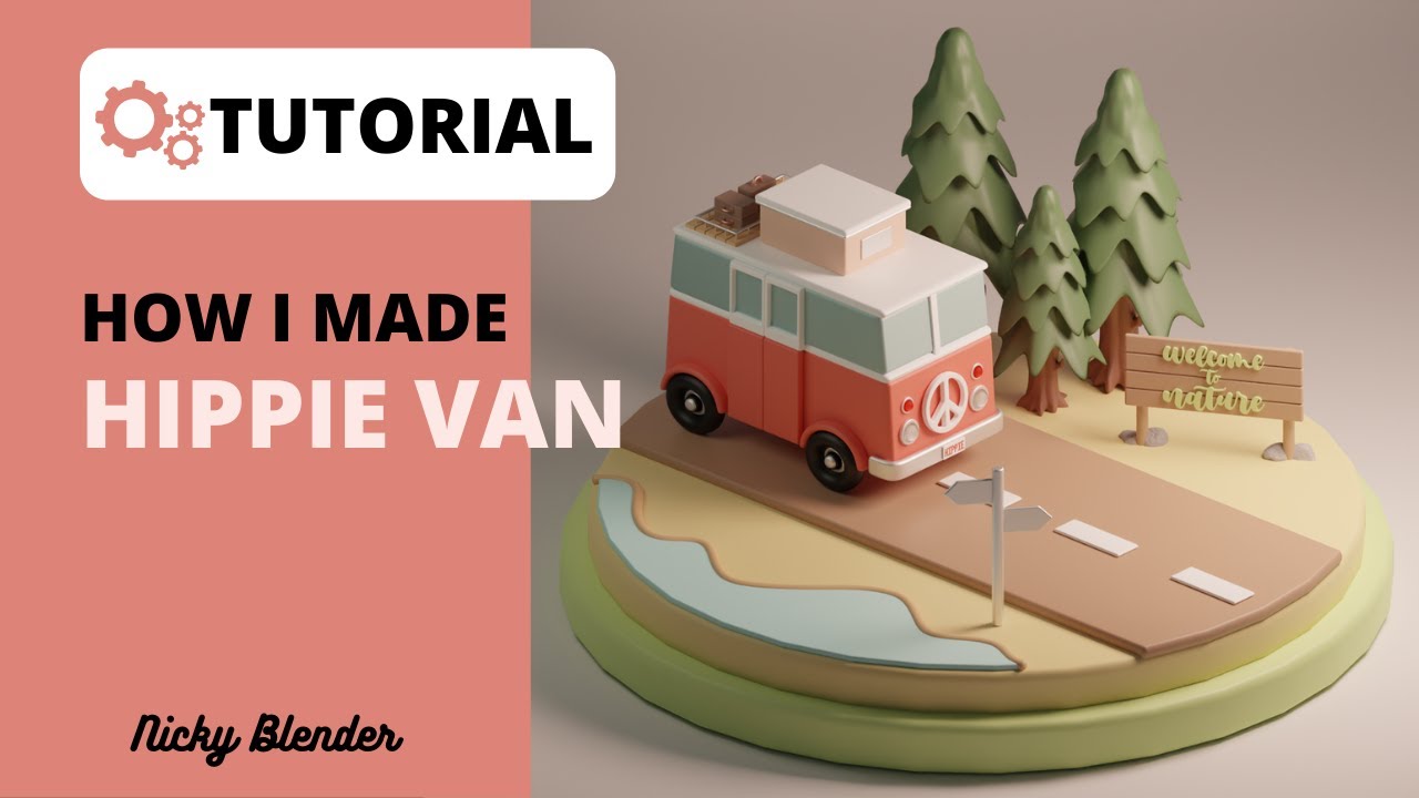 How to make a HIPPIE VAN - Blender TUTORIAL