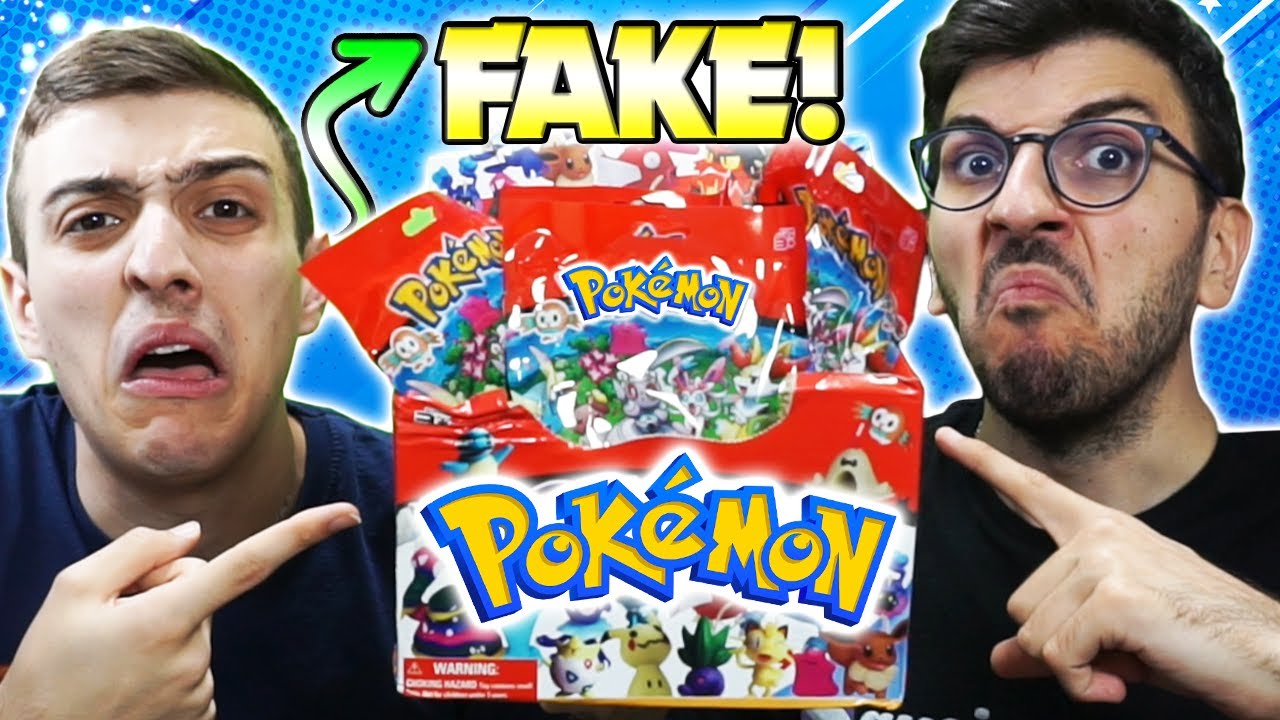 APRO un BOX di BUSTINE FAKE con STRANE ACTION FIGURE e CARTE POKEMON
