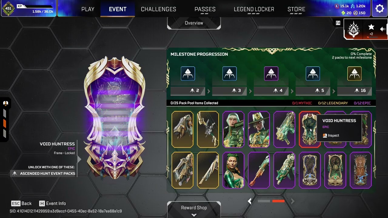 Ascended Event Showcase, reward tracker apex legends