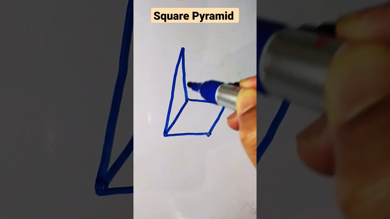 How to draw a Square Pyramid #Shorts#subscribe