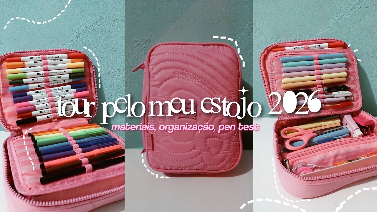 meu estojo 2026 ⋆. 𐙚 ˚| organizando, pen test, tour | 2° Ano Ensino Médio 🌟