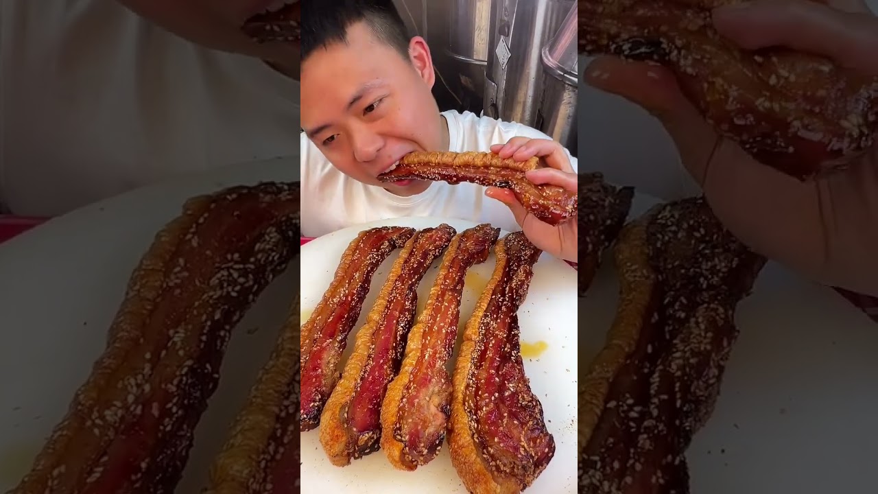 Crispy pork belly, the king of barbecue, 🔪🐂 #shorts #beef #brisket #butcher #butchering #151