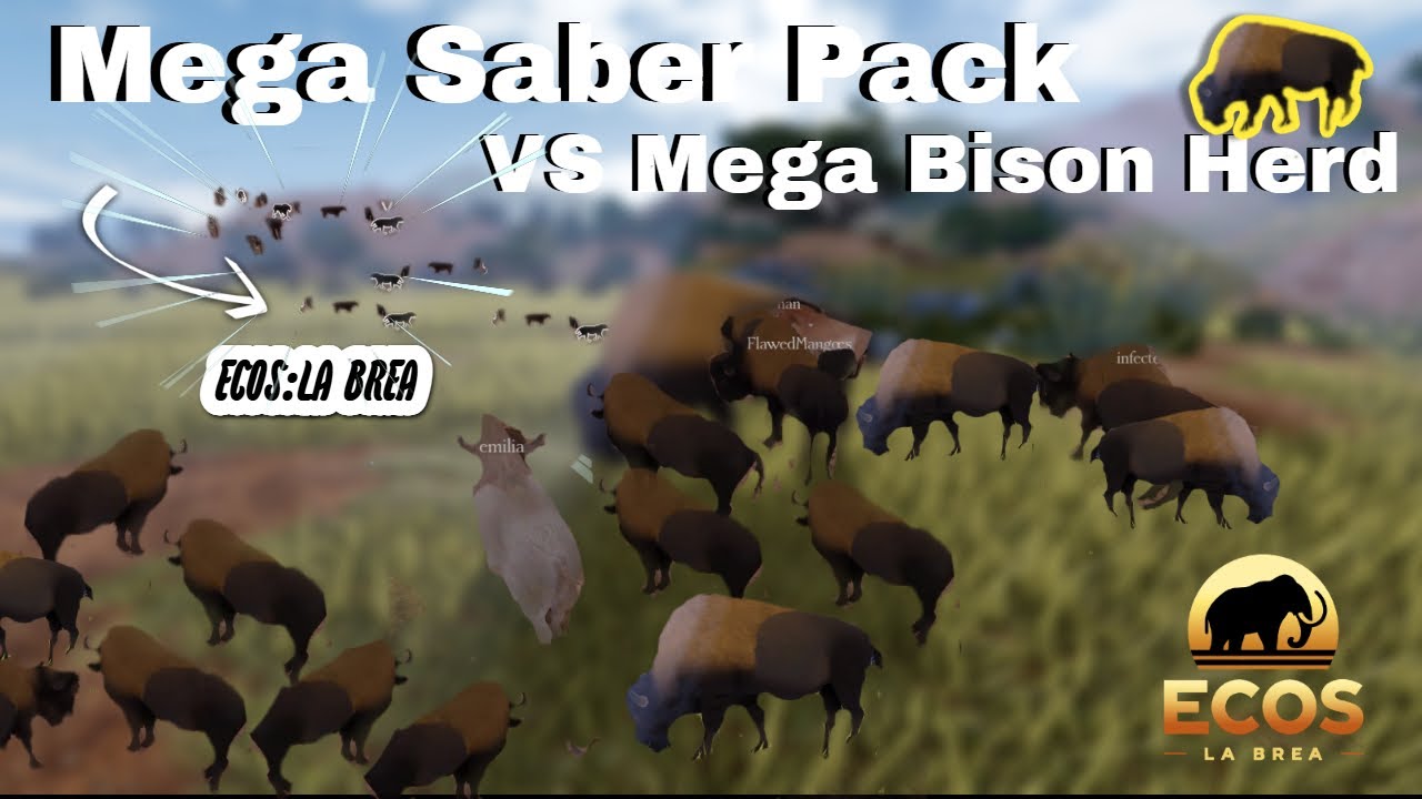 Mega bison herd VS. 35 Smilodon's in ECOS: LA BREA!