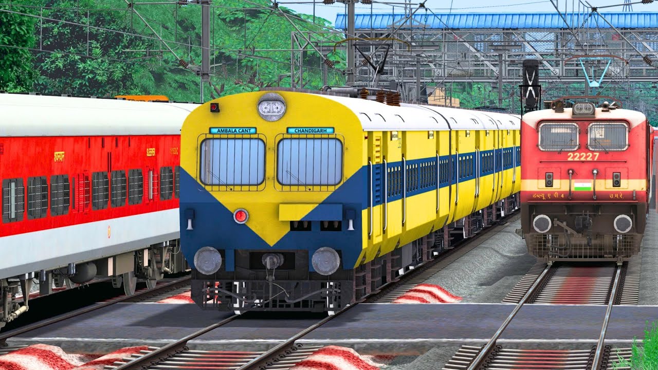 MEMU EXPRESS OVERTAKE LHB PARCEL VAN | BUMPY RAILROAD | Train Simulator | Railworks | NTG GAMING