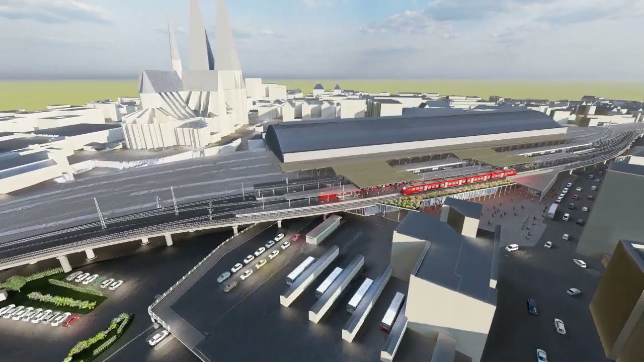 Visualisierung erweiterter Hauptbahnhof K&ouml;ln
