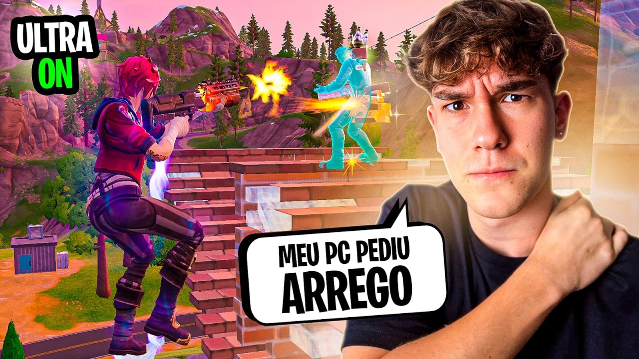 FIZ O DESAFIO DE JOGAR FORTNITE NO ULTRA… MEU PC PEDIU ARREGO 😭