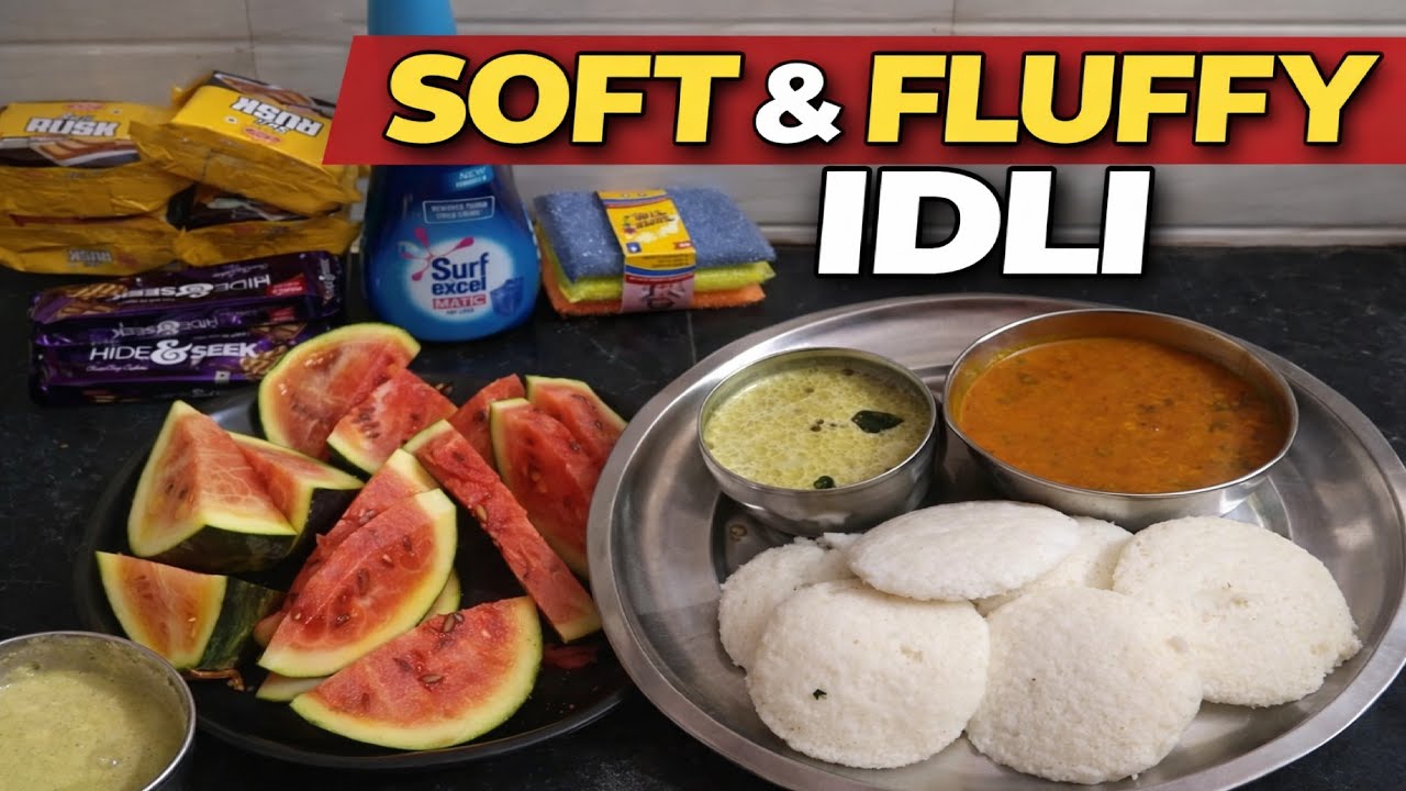 Soft & Fluffy Idli Recipe | Aaj Ki Grocery Shopping | South Indian Food Sam Unique Recipes Vlog