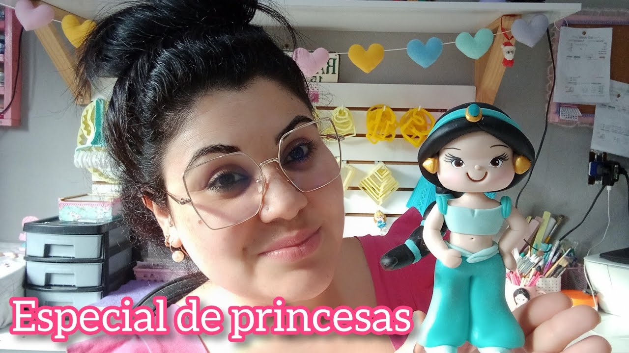 1° Especial de princesas, aos 500  inscritos! Jasmine em biscuit. #biscuit #princesas #jasmine
