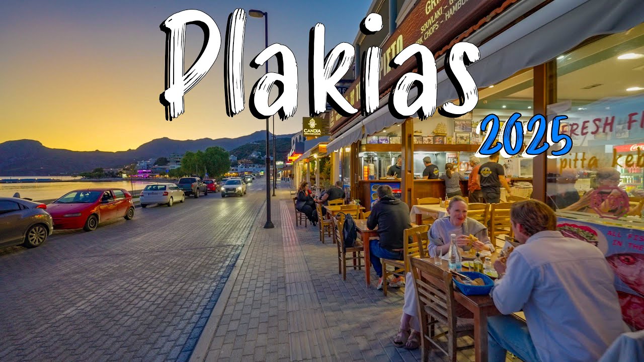Plakias Kreta, Crete, Nightlife walking tour 4K, nightlife, Greece travel guide 2025