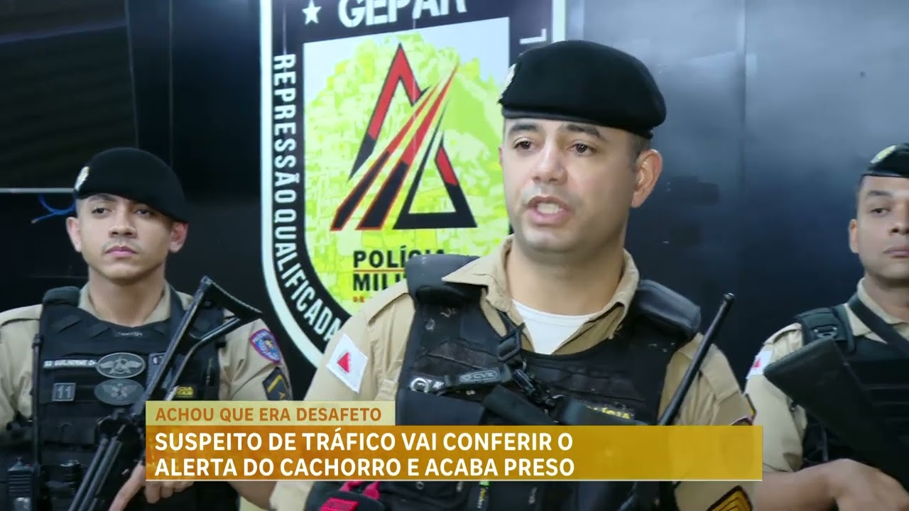 Suspeito de tráfico vai conferir alerta do cachorro e acaba preso em BH