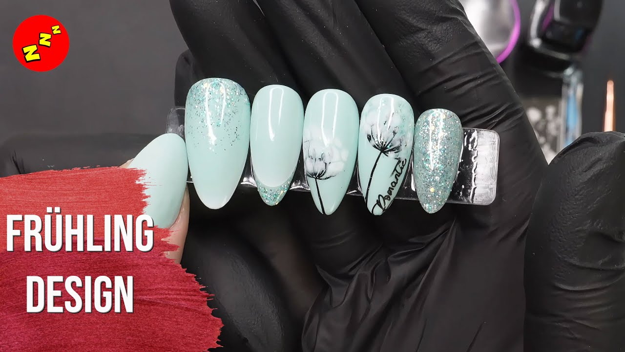Frühling Naildesign mit Pusteblume & Glitzer | Lazy Nailz 122
