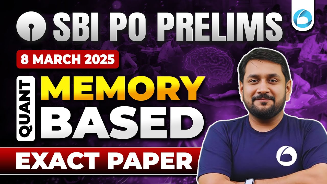 SBI PO Pre Quant Memory Based Paper 2025 | SBI PO Memory Based Paper 2025 | SBI PO Quant Paper