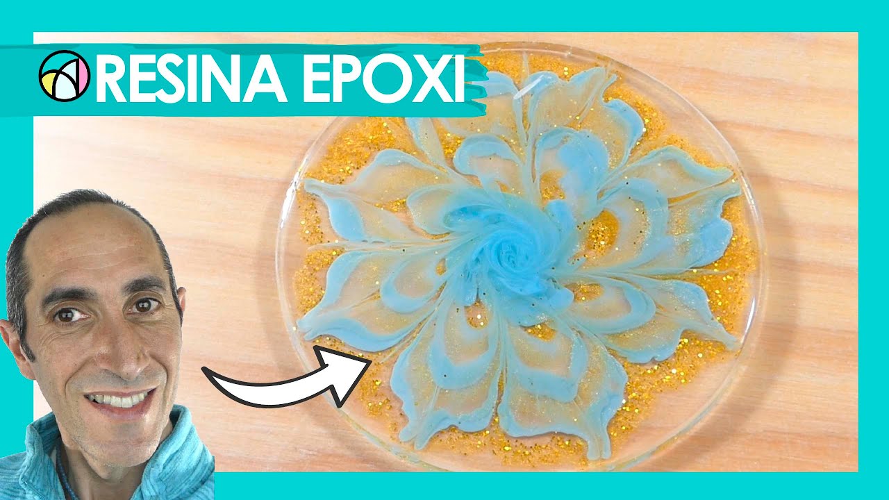 💎 🔥 Cómo hacer  💲 POSAVASOS con técnica de flor 🦸  con RESINA EPOXI, EPÓXICA o Vidrio líquido