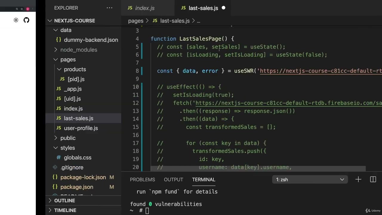 108 Using the  useSWR  NextJS Hook
