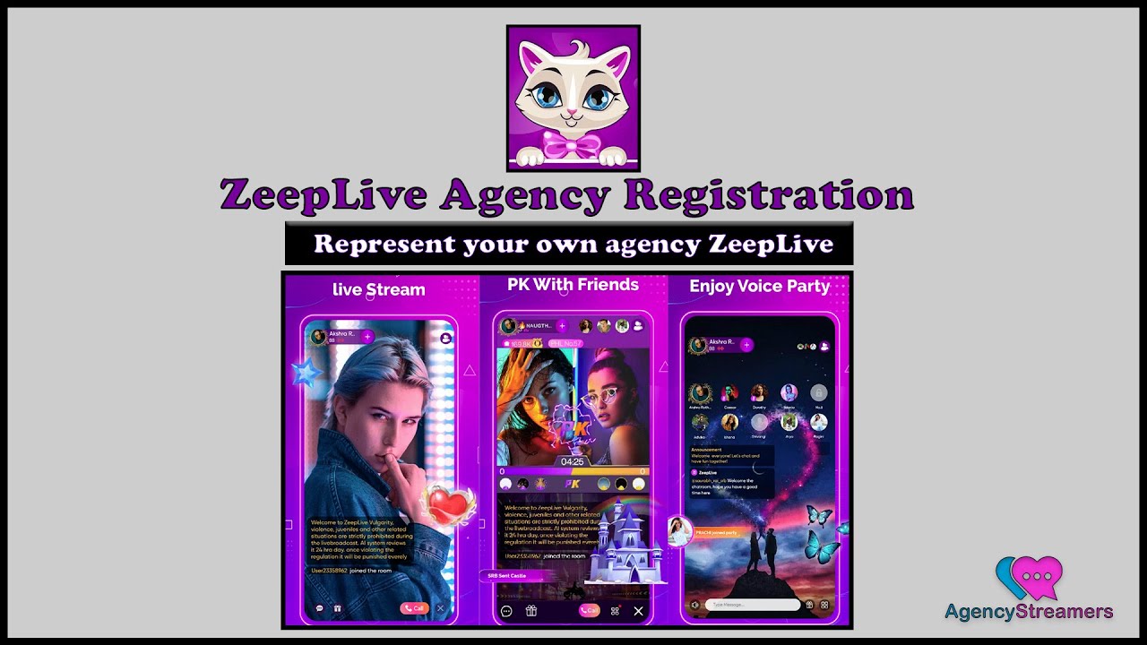 ✅ Create Streamer Agency Zeeplive App ➡️ Registration Form