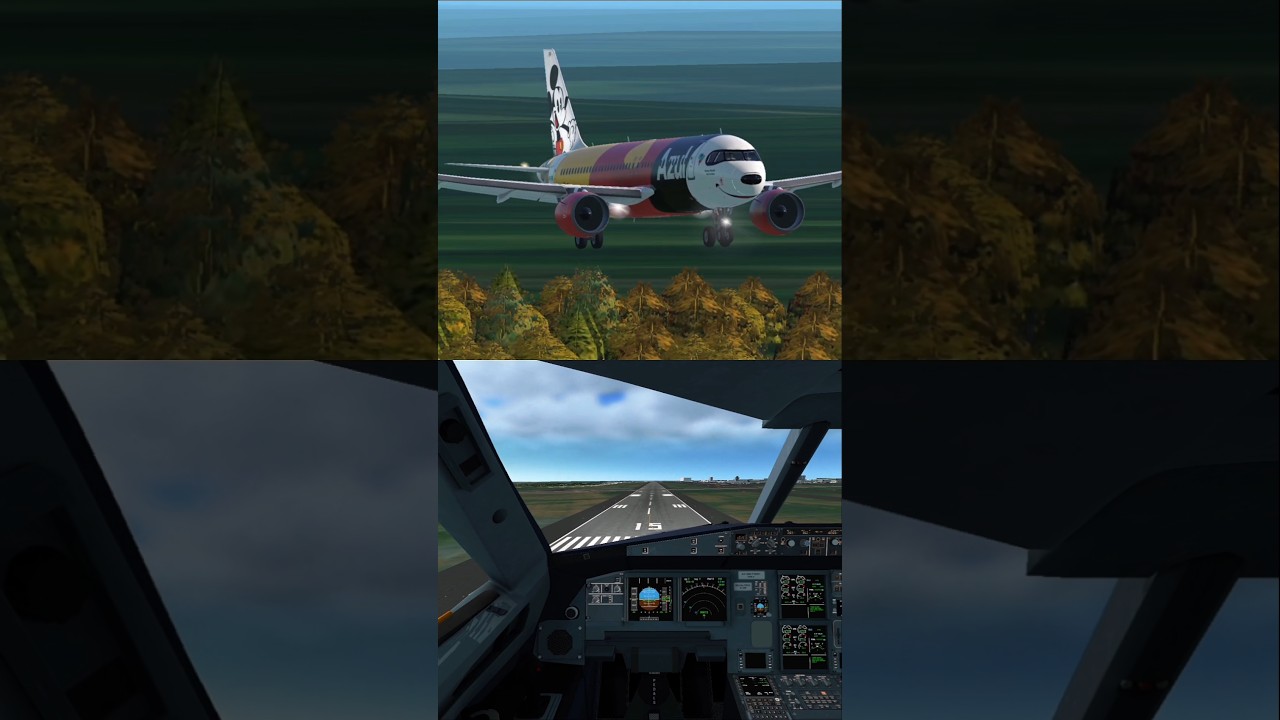 Azul Airbus A320 cockpit landing #aviation #pilot #rfs #realflightsimulator #landing #plane #avgeek