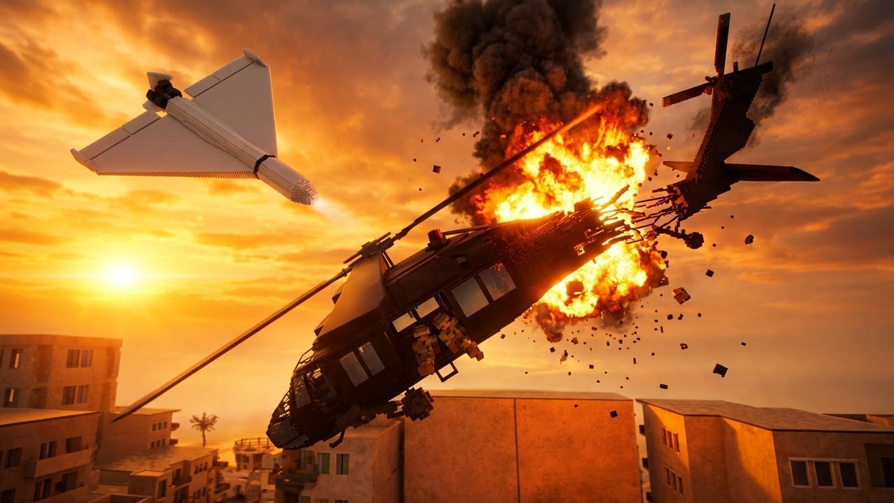 💥 Kamikaze Drones Destroy Military Helicopters - Realistic Drone Warfare | Teardown