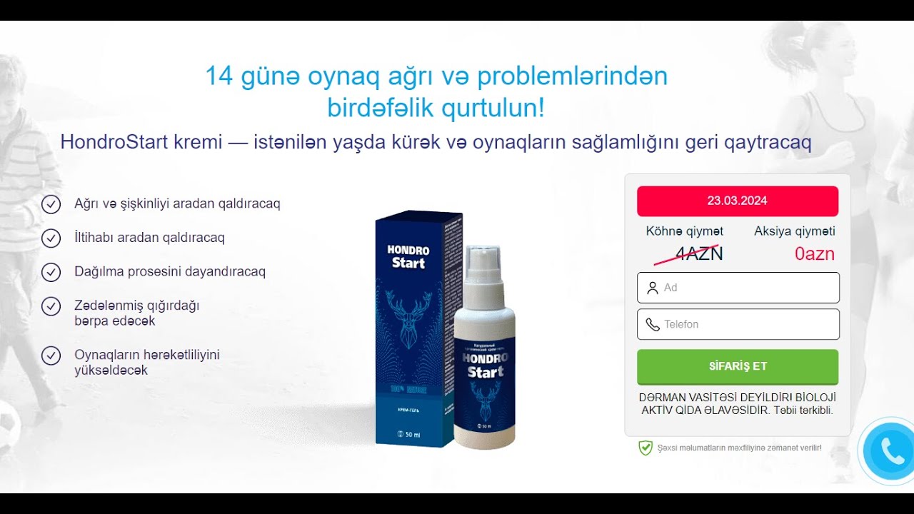 Hondrostart azerbaycanda qiymet