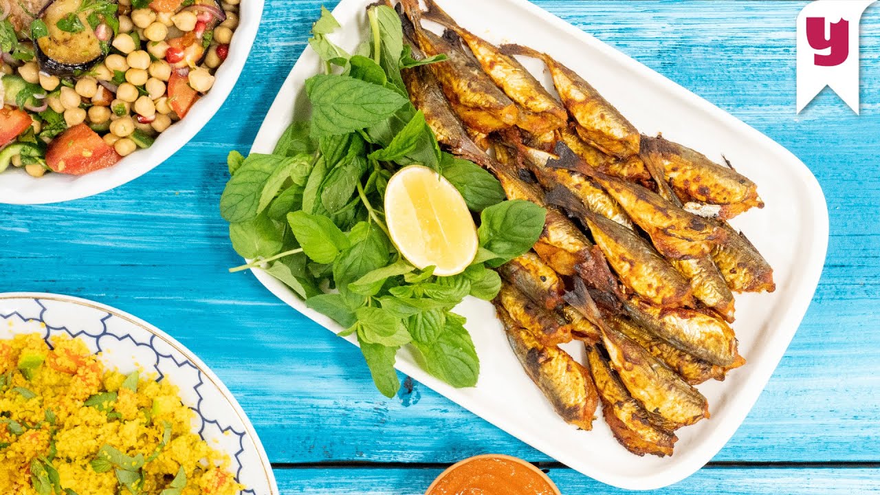 Kuzey Afrika'dan Harissa Sos, Nohutlu Patlıcan Salatası ve Sebzeli Bulgurla Enfes Bir Balık Sofrası!