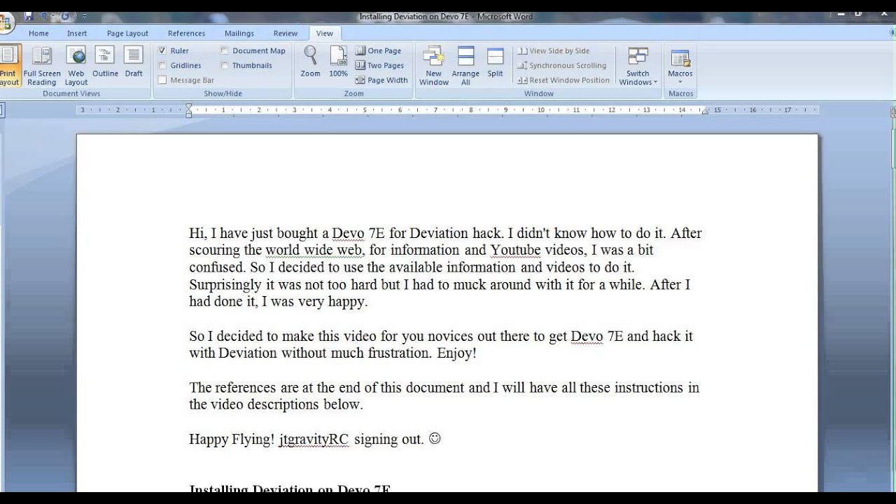Installing Deviation on Devo 7E (On Windows 7 computer which I did mine on)