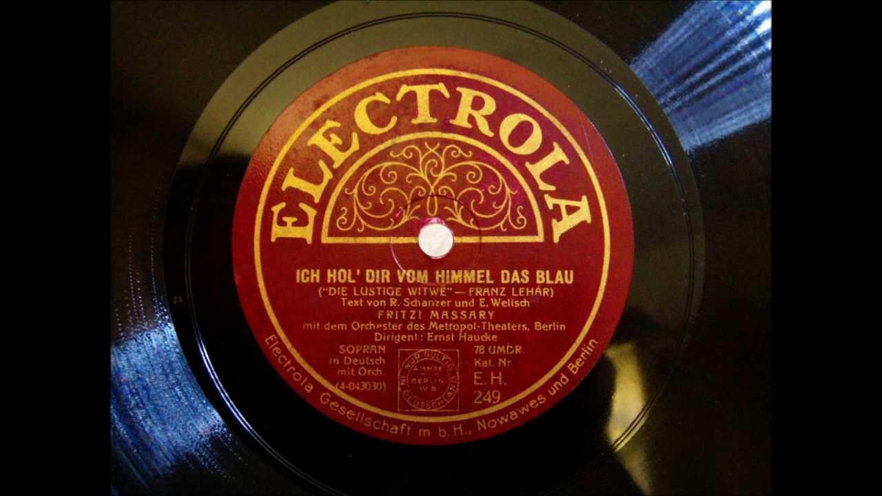 Fritzi Massary - Ich hol Dir vom Himmel das Blau - Die Lustige Witwe - 1929