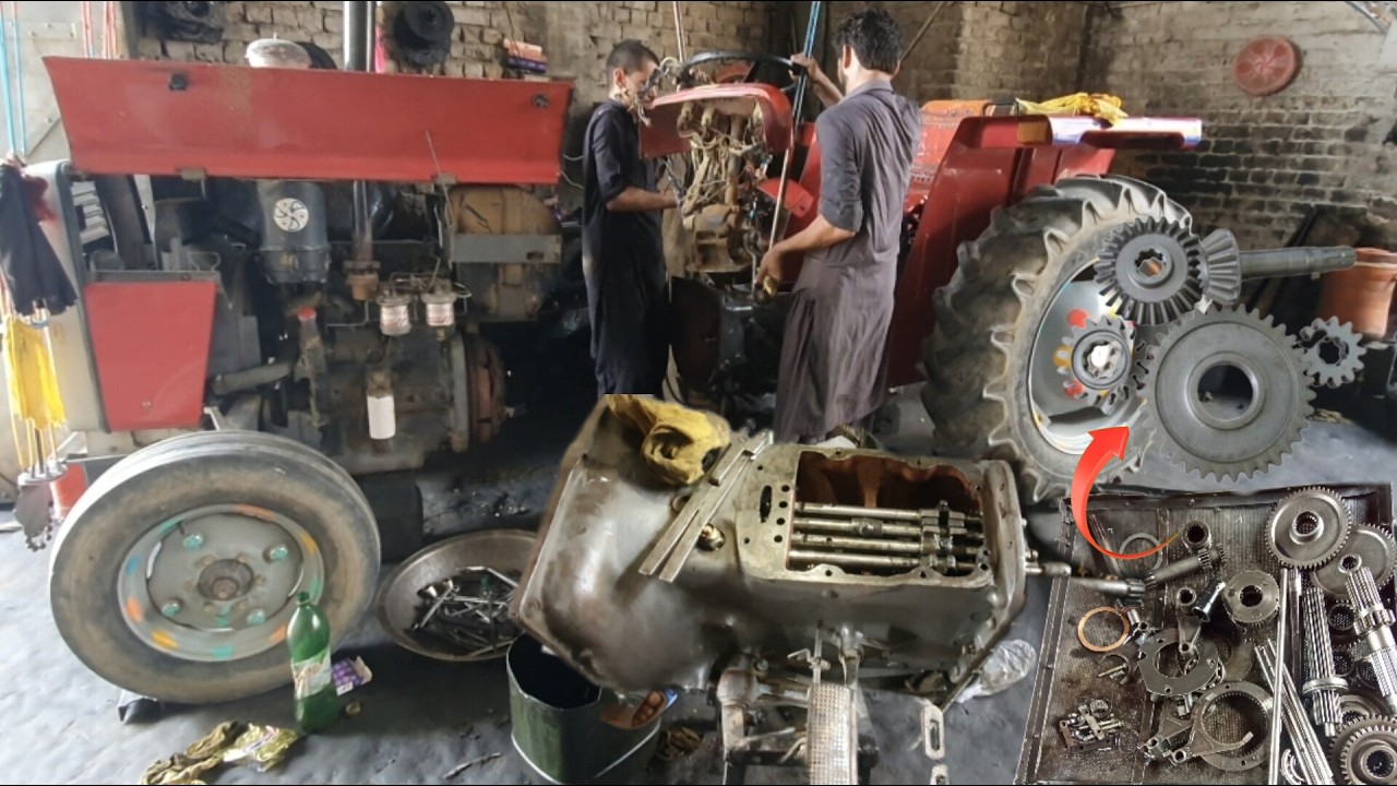 Manual transmission repair of MF 240 tractor with minimal tools | Assemble manual transmission