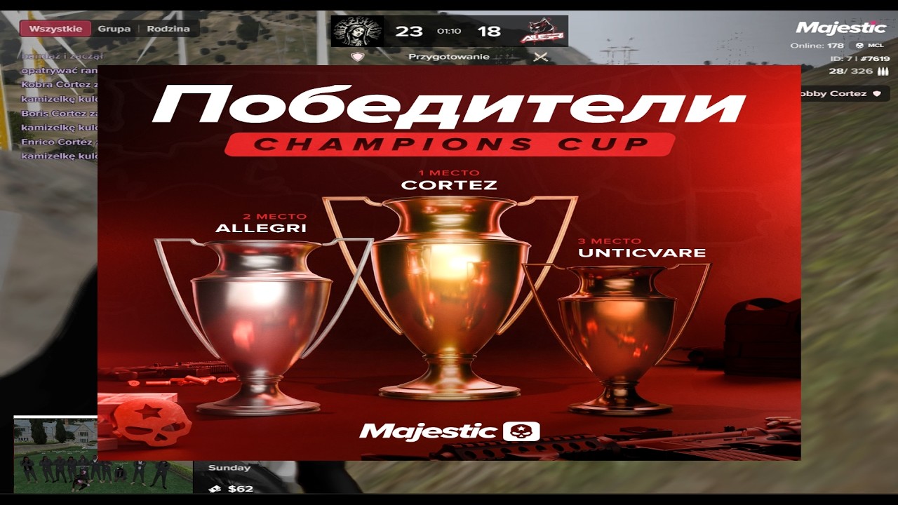 1st place champions cup / cortez famq