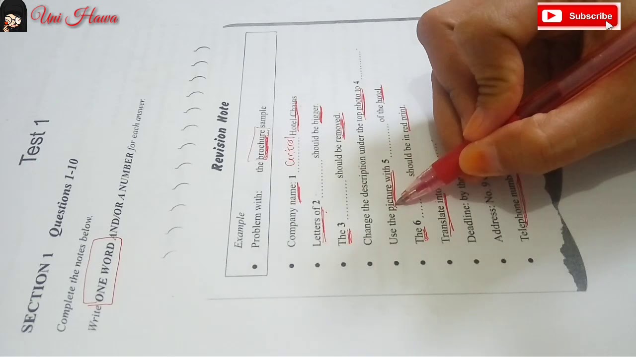TIPS ANSWER LISTENING IELTS REVISION NOTE  SECTION 1 | INDONESIA