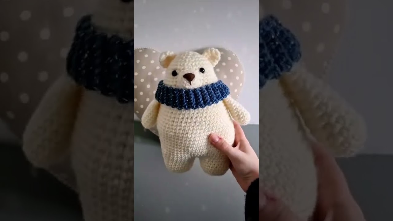 Crochet Amigurumi Polar Bear 🐻&zwj;❄️ #crochet #fyp #amigurumi #christmas #polarbear #crochetbear