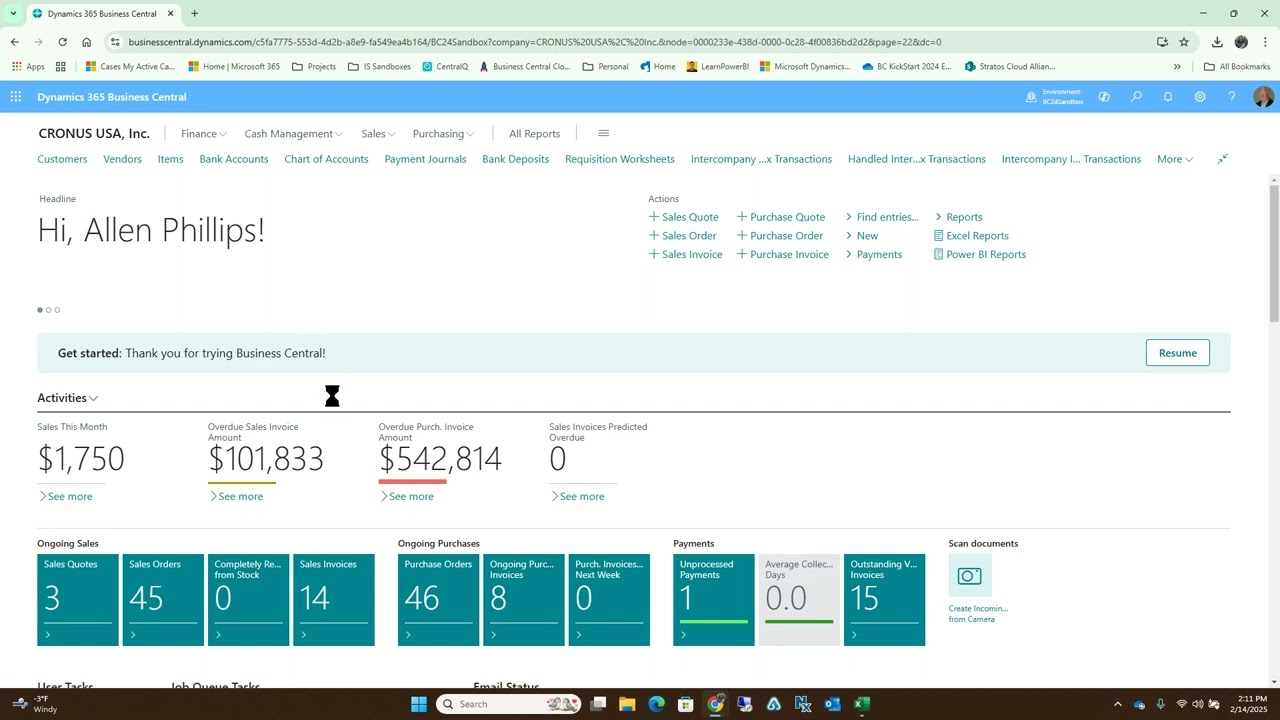 Inter Company Setup and Transactions in Microsoft Dynamics 365 Business Central