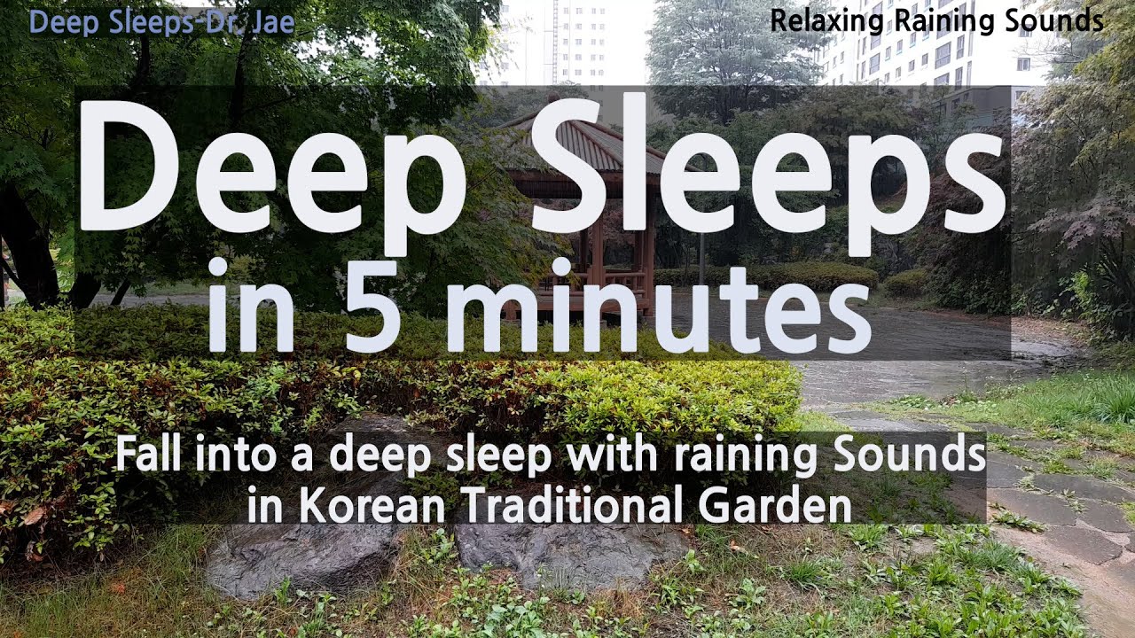Deep sleeps - Dr. Jae. Rain falling on a traditional Korean garden. raining sounds for sleeplessness
