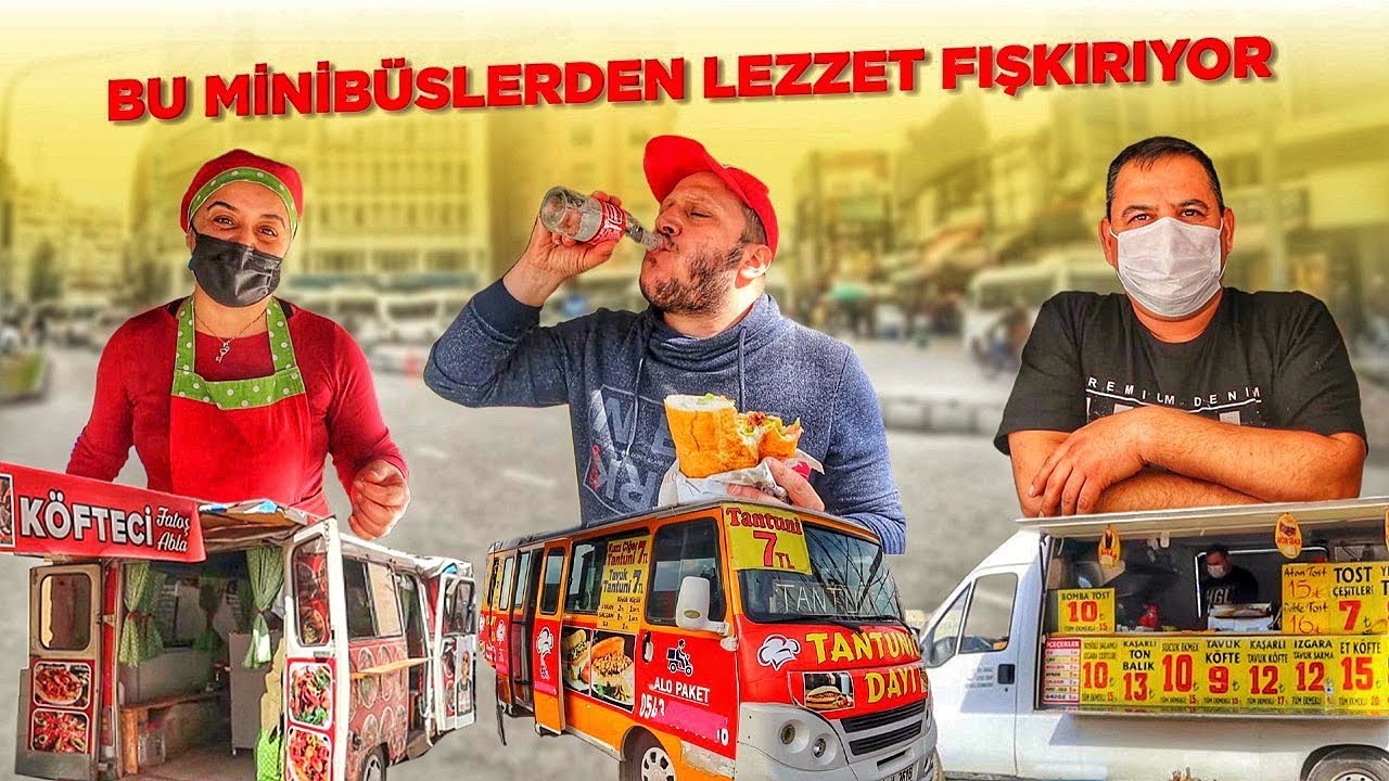 BU MİNİBÜSLERDEN LEZZET FIŞKIRIYOR | 3 MİNİBÜS 3 FARKLI YEMEK | Adana Sokak Lezzetleri