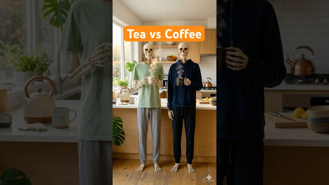 Drinking Tea vs Coffee Every Day for a Year &mdash; What Happens to Your Body? ☕🍵 #shorts
