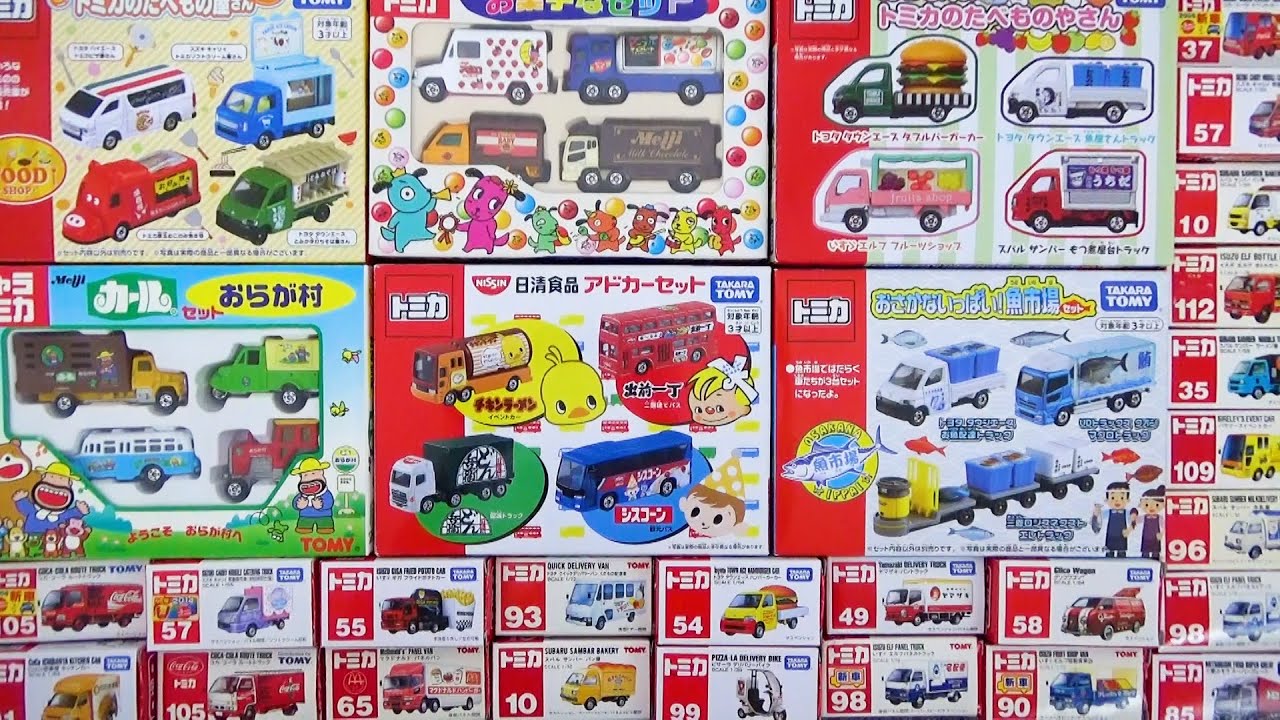 Большая коллекция еды Tomica ♪ Nissin Food Products, Мэйдзи, кудри, рыба, продуктовые лавки и т.д.