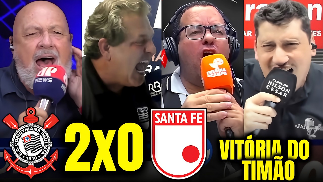 REA&Ccedil;&Otilde;ES DOS NARRADORES ULISSES COSTA, NILSON C&Eacute;SAR E CORINTHIANOS &agrave; CORINTHIANS 2X0 SANTA F&Eacute;