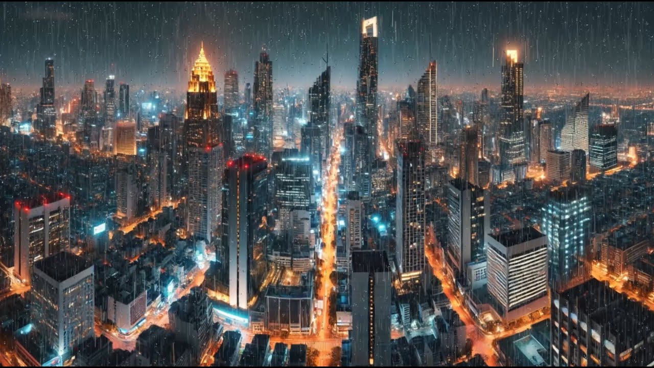 [SLEEP IN 5 MINUTES] Rain on Skyscrapers & City Sounds for Fast Sleep | 10 Hours
