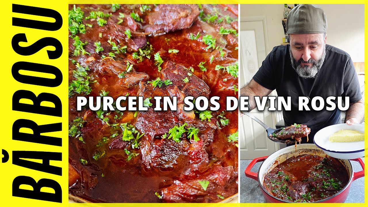 CEAFA DE PORC IN SOS DE VIN ROSU