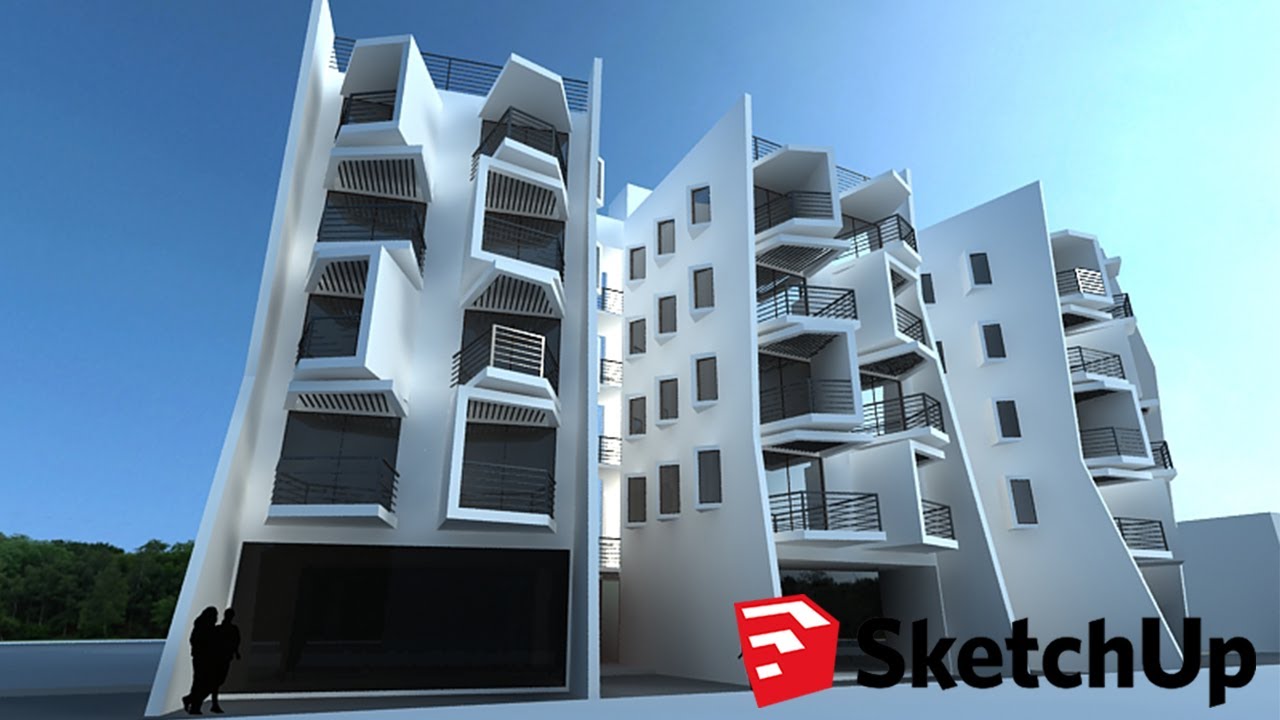 creating balcony facade in Sketchup | modern balcony design