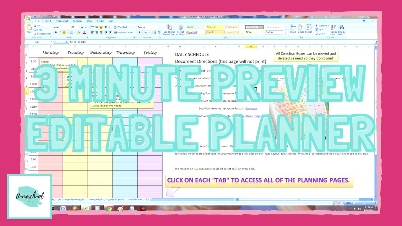 ***3 Minute*** Editable Planner Bundle Preview