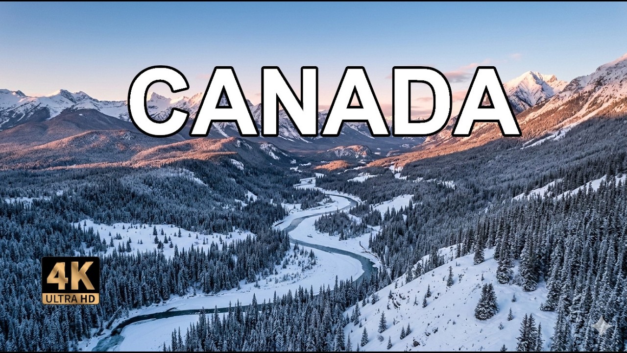 CANADA 4K | The White Wilderness - Cinematic Winter Relaxation (Drone Film)