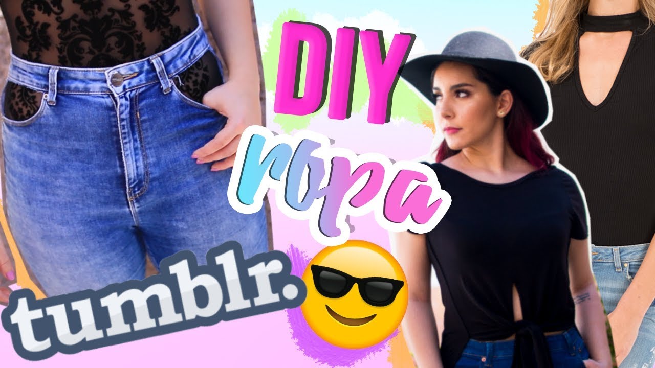 DIY ROPA TUMBLR FÁCIL SIN COSER *thrift flip* (Transforma tu ropa vieja) ♥ Jimena Aguilar