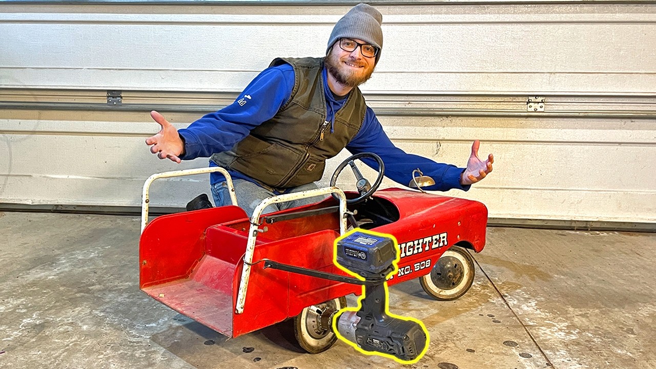 Can you drive an AMF 508 pedal car with a power tool?
