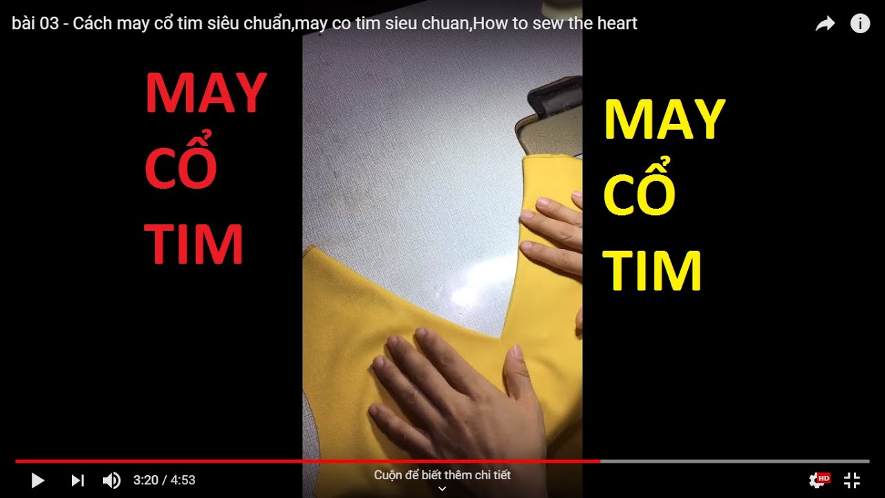 May viền cổ tim bọc mép | CỔ TIM NHỌN | B03 - Phương Đàowww