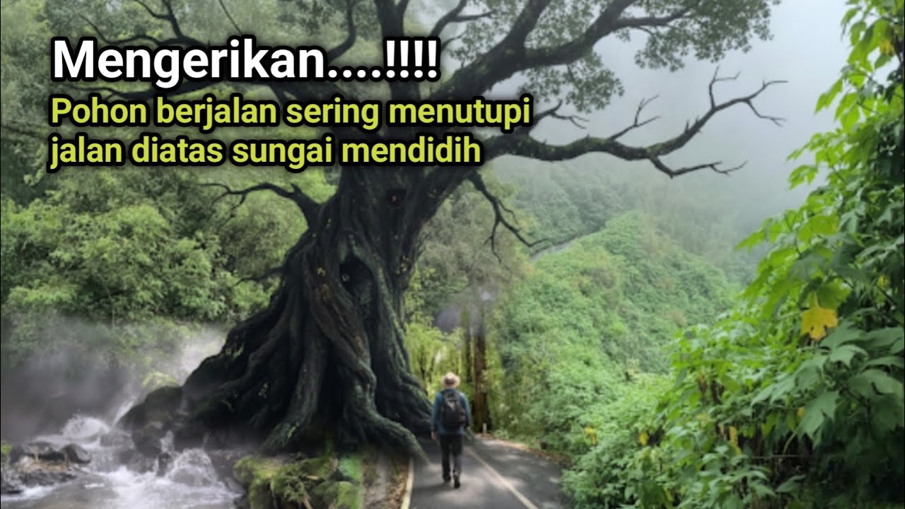 Mengerikan !!! Melewati jalur kutukan melihat pohon berjalan diatas sungai yang mendidih